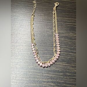 Pretty Bird Gold and Pink Gem Bracelet